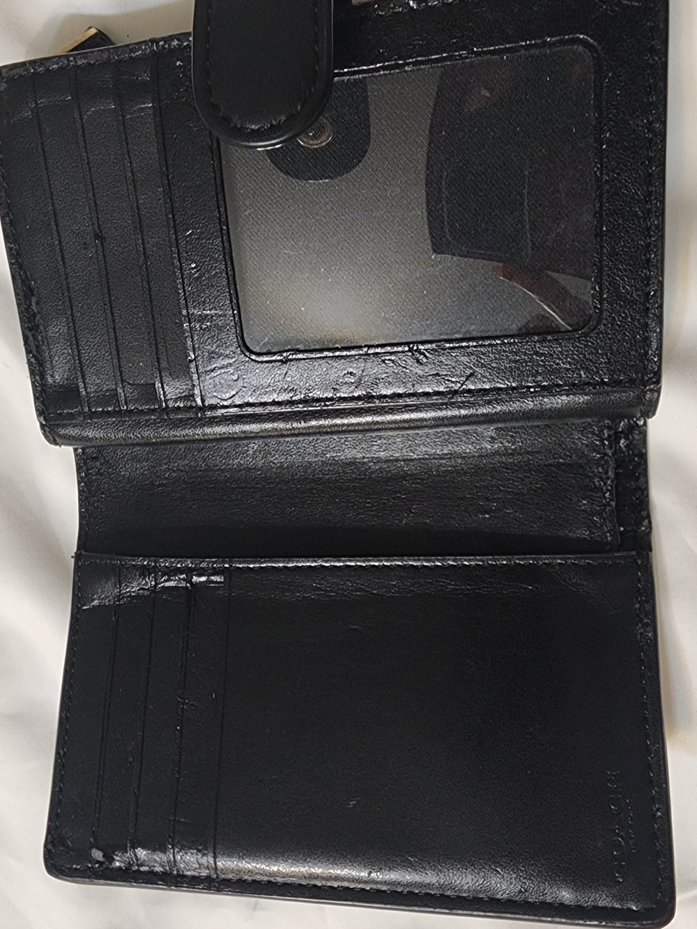 Black Leather Wallet with ID Window